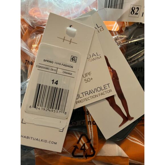 NWT Habitual Girls' Kids' Ruffle One-Piece Swimsuit Youth Size 14 Orange - Picture 6 of 6